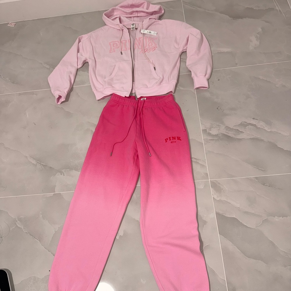 PINK Victoria's Secret Light Pink Zip-Up Hoodie